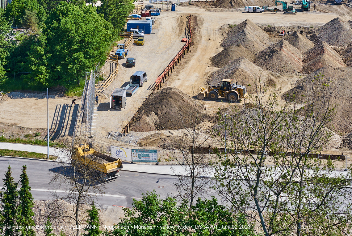 02.06.2023 - aktuelle Fotos von der Baustelle Alexisquartier in Neuperlach in München